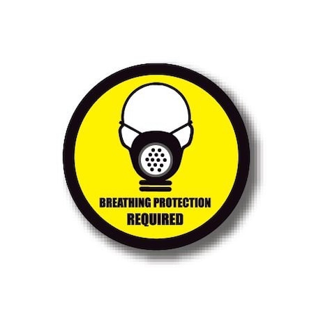 Ergomat 24in CIRCLE SIGNS - Breathing Protection Required DSV-SIGN 576 #0136 -UEN